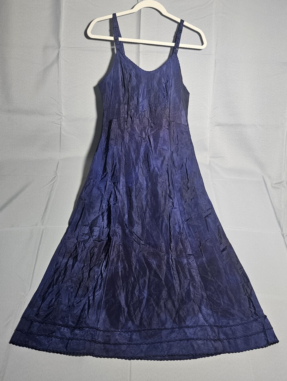 Vintage 90s Whymsygoth Grunge Dark Cottage Purple Sexy Slip Maxi Dress Sz Med